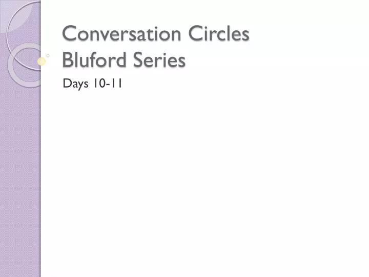 conversation circles bluford series