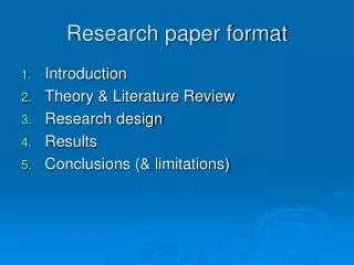 Research paper format