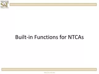 built in functions for ntcas