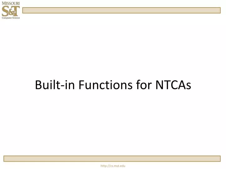 built in functions for ntcas
