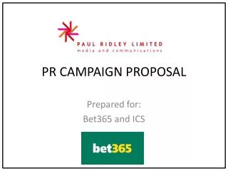 PR CAMPAIGN PROPOSAL