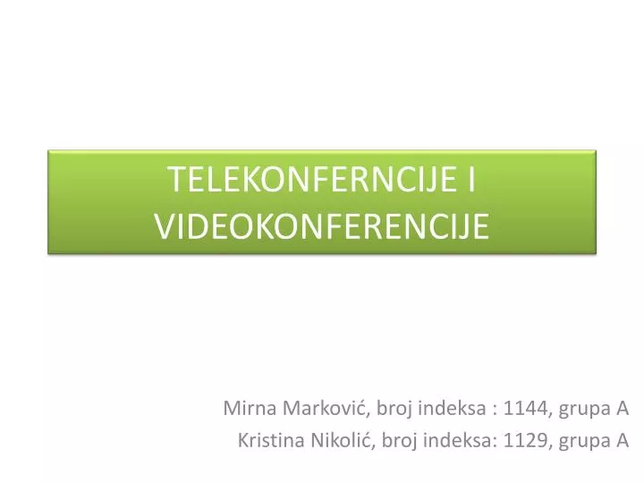 telekonferncije i videokonferencije