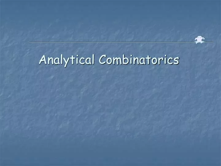 analytical combinatorics