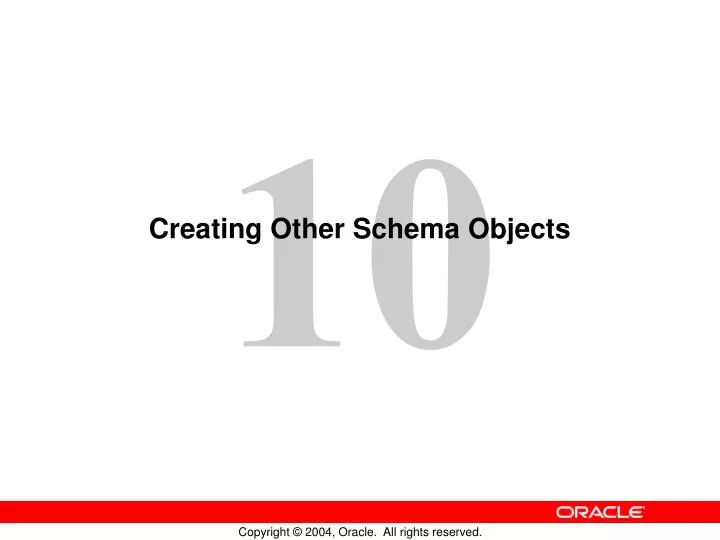 creating other schema objects