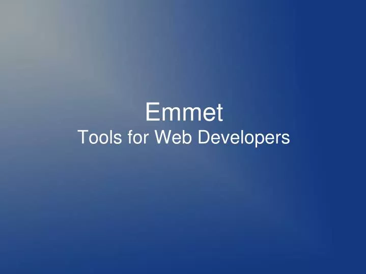 emmet tools for web developers