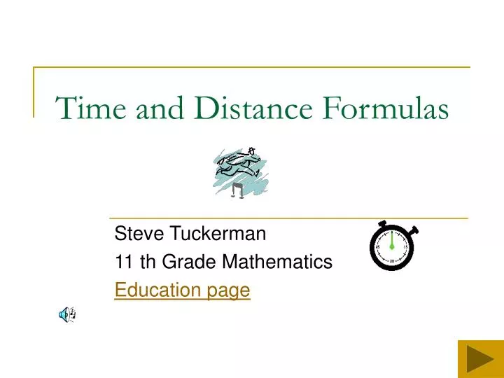 time and distance formulas