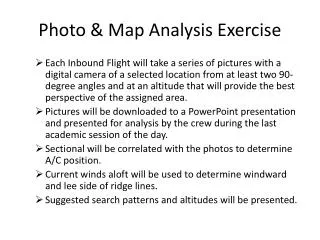 Photo &amp; Map Analysis Exercise