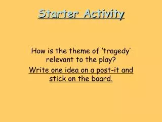 Starter Activity