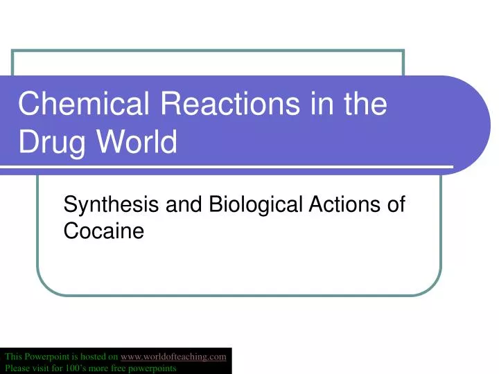 chemical reactions in the drug world