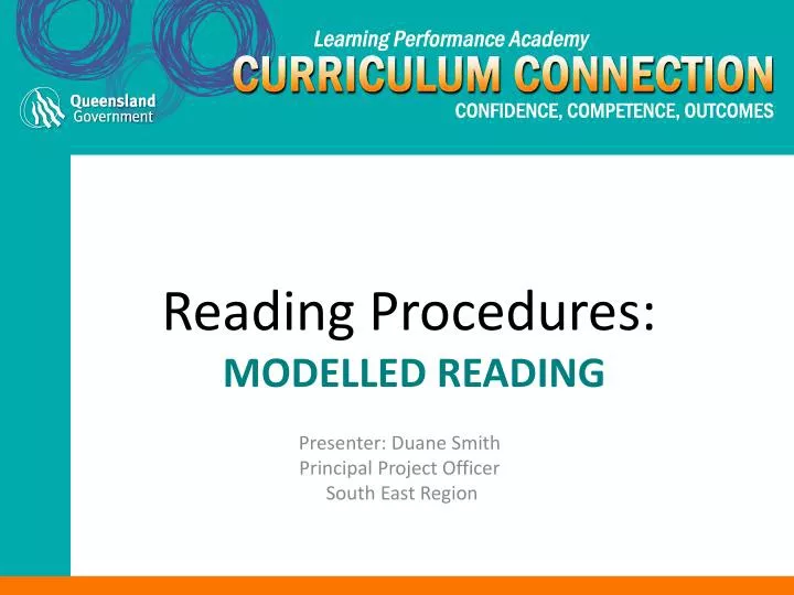 reading procedures modelled reading