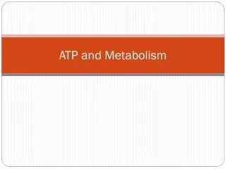ATP and Metabolism