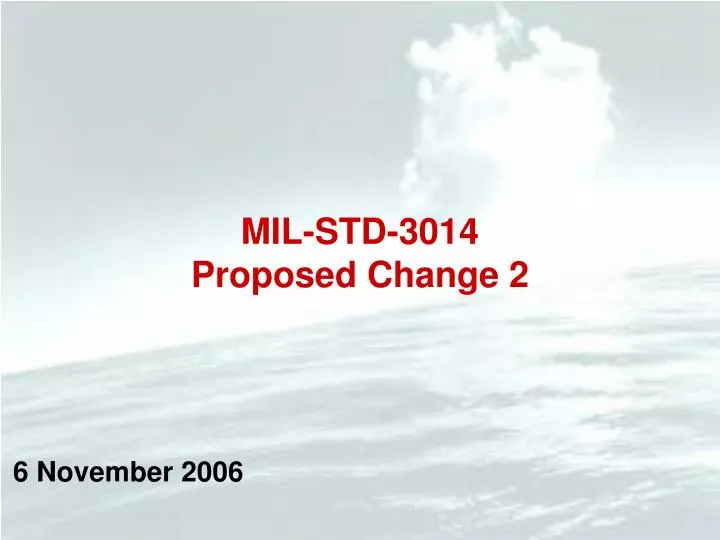 mil std 3014 proposed change 2