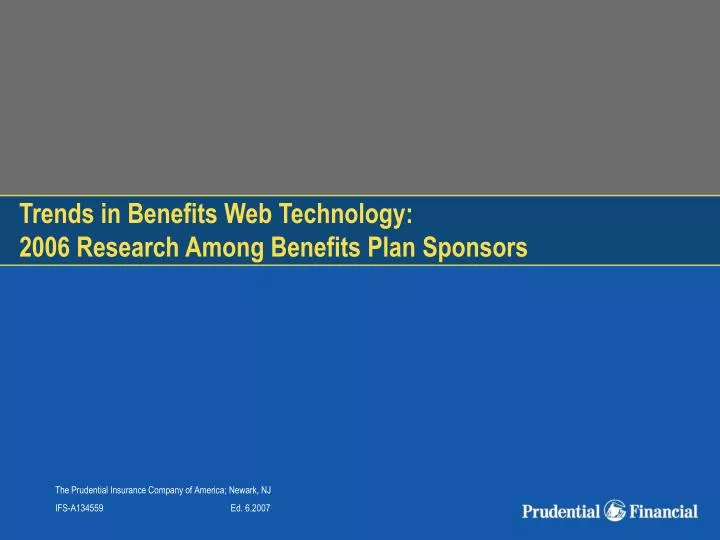 trends in benefits web technology 2006 research among benefits plan sponsors