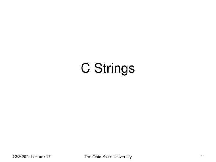 PPT C Strings PowerPoint Presentation free download ID:5437285