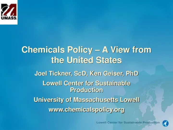 chemicals policy a view from the united states