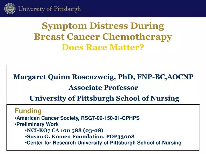 symptom distress during breast cancer chemotherapy does race matter