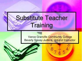Substitute Teacher Training