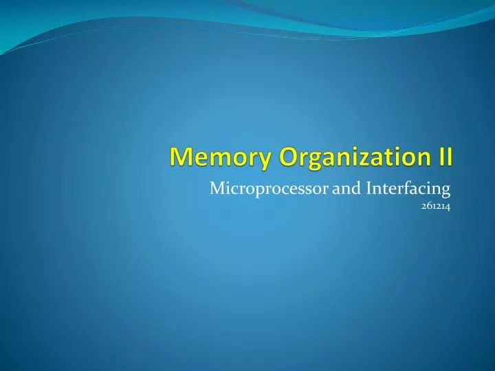 memory organization ii