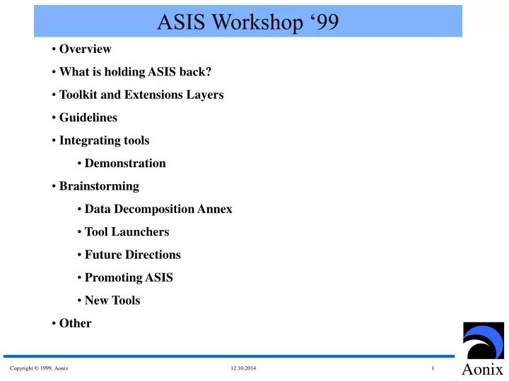 asis workshop 99