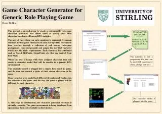 Game Character Generator for Generic Role Playing Game