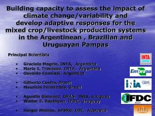 Building capacity to assess the impact of climate change/variability and