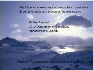 The influence of extra-tropical, atmospheric zonal wave
