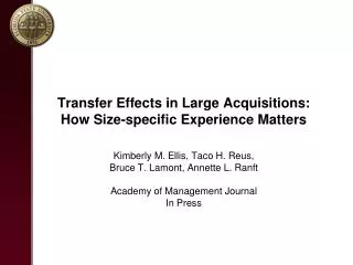 Transfer Effects in Large Acquisitions: How Size-specific Experience Matters