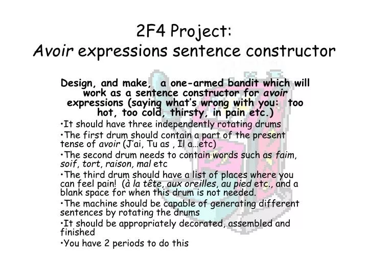 2f4 project avoir expressions sentence constructor