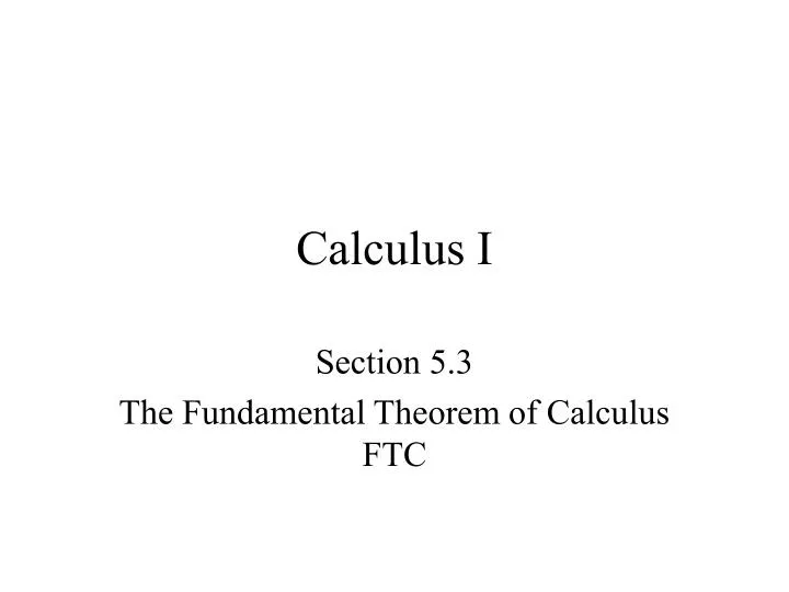 calculus i