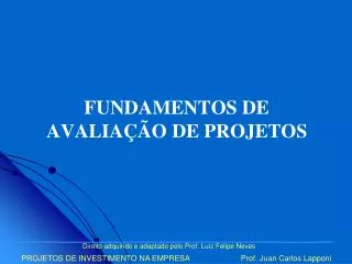 fundamentos de avalia o de projetos