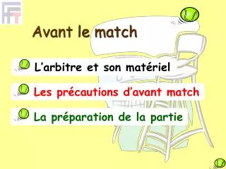 avant le match