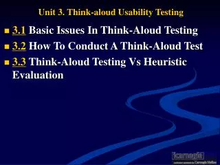 Unit 3. Think-aloud Usability Testing