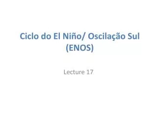ciclo do el ni o oscila o sul enos