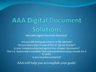 AAA Digital Document Solutions