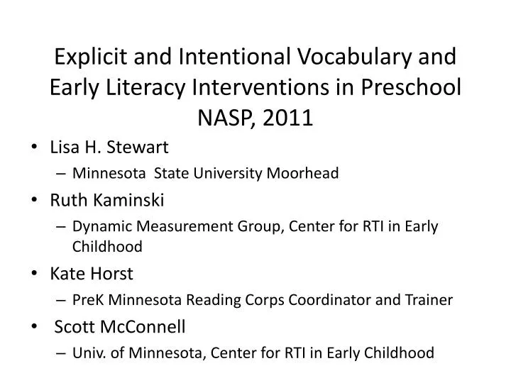 explicit and intentional vocabulary and early literacy interventions in preschool nasp 2011