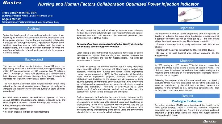 nursing and human factors collaboration optimized power injection indicator