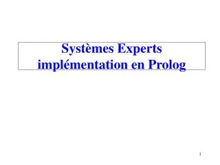 syst mes experts impl mentation en prolog