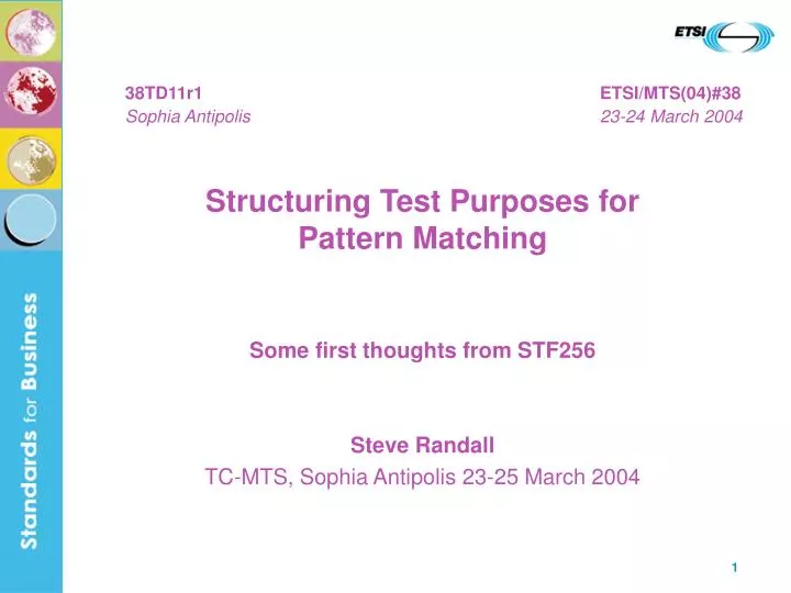 structuring test purposes for pattern matching