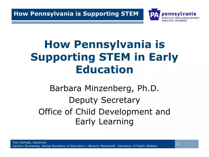 how pennsylvania is supporting stem in early education
