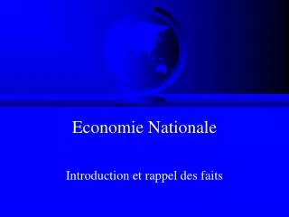economie nationale