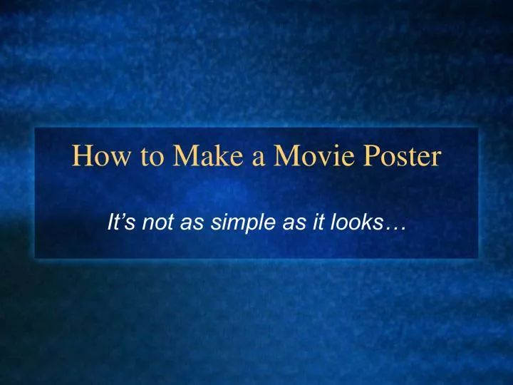 how to make a movie poster