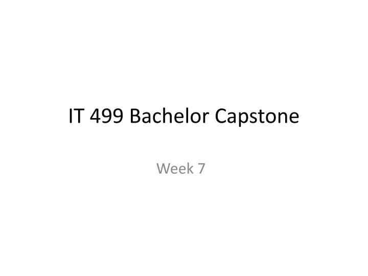 it 499 bachelor capstone