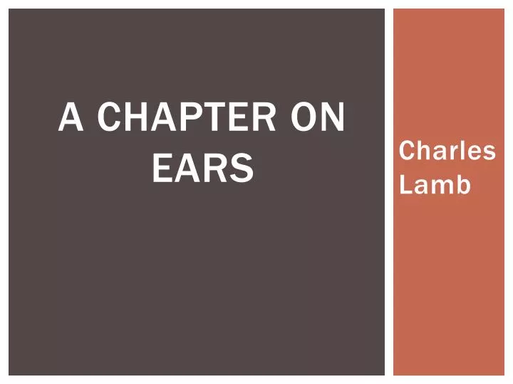a chapter on ears