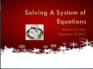 Solving A System of Equations