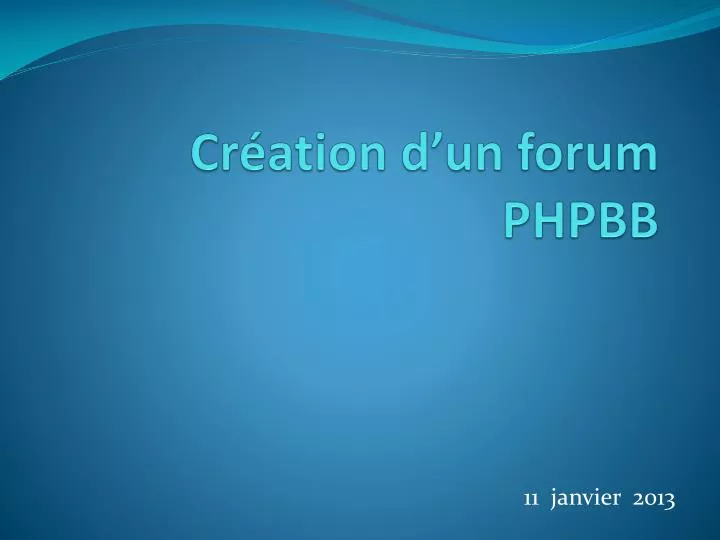 cr ation d un forum phpbb