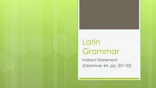 Latin Grammar