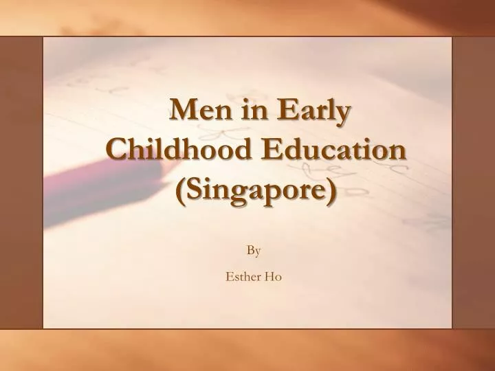 men in early childhood education singapore