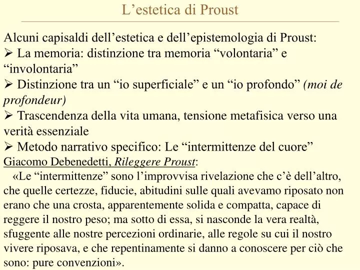 l estetica di proust