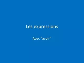 les expressions