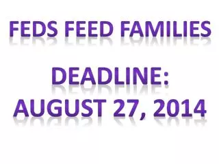 Feds feed families